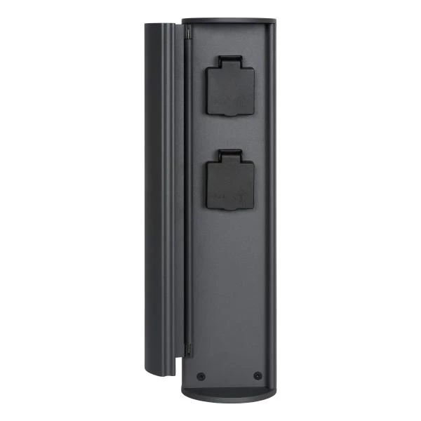 Lucide POWERPOINT - Outdoor socket column - Sockets with pin earth - Type E - FR, BE, POL, SVK & CZE standard - Ø 10 cm - IP44 - Anthracite - detail 1